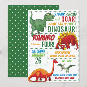 Dinosaur Birthday Einladung