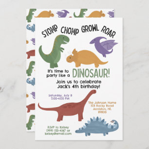 Dinosaur Birthday Einladung