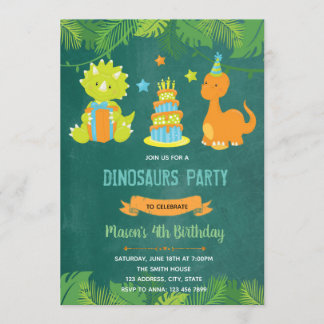 Dinosaur Birthday Einladung