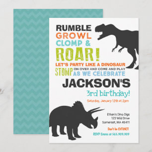 Dinosaur Birthday Einladung Dinosaur Fossil Party