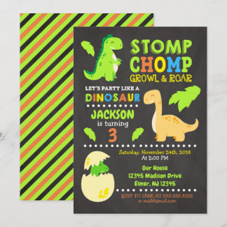 Dinosaur Birthday Einladung für einen Jungen