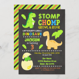 Dinosaur Birthday Einladung für einen Jungen