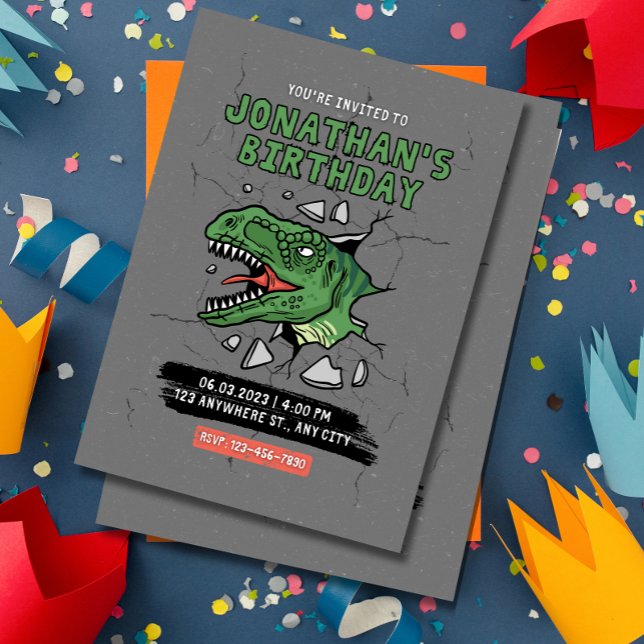 Dinosaur Birthday Einladung Kindergeburtstag Party (Von Creator hochgeladen)