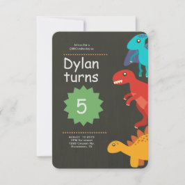 Dinosaur Birthday Einladung, T-Rex Geburtstagspart Einladung