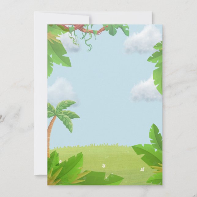 Dinosaur Birthday Einladung zum zweiten Geburtstag (Rückseite)