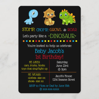 Dinosaur Birthday Einladungen