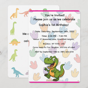 Dinosaur Birthday Einladungskarte Einladung