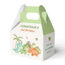 Dinosaur Birthday Favor Boxes Kids Boy Watercolor
