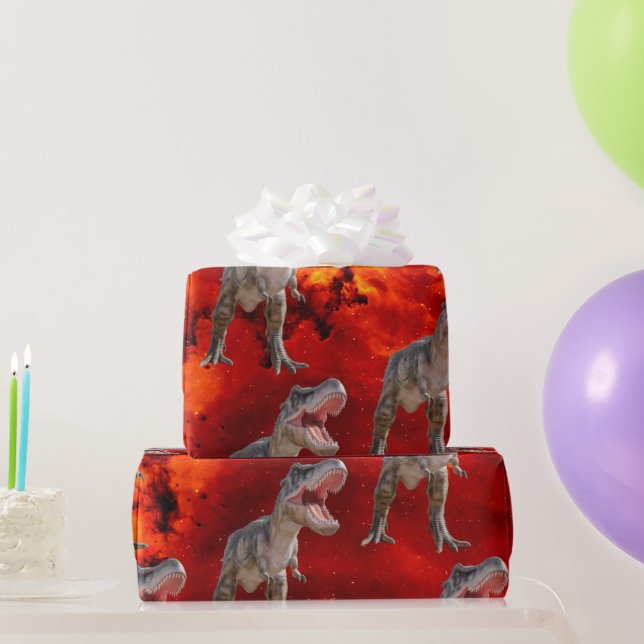 Dinosaur Birthday Fire Jurassic World Geschenkpapier (Partygeschenke)