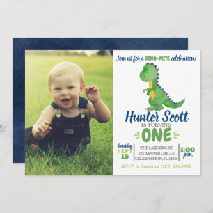 Dinosaur Birthday Foto Einladung - T-Rex Einladung