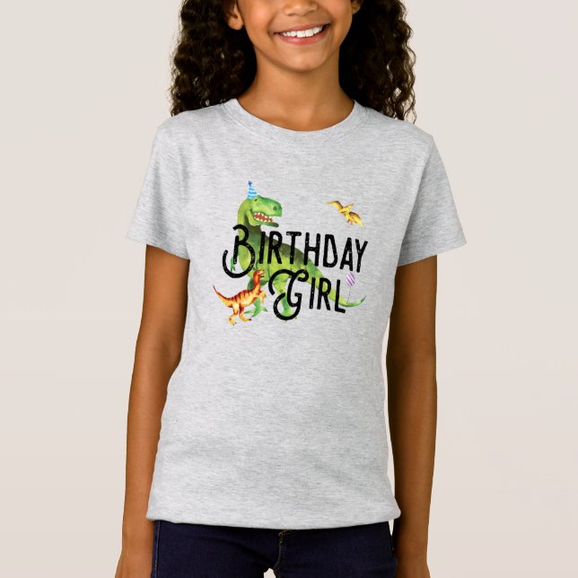 Dinosaur Birthday Girl Shirt (Vorderseite)