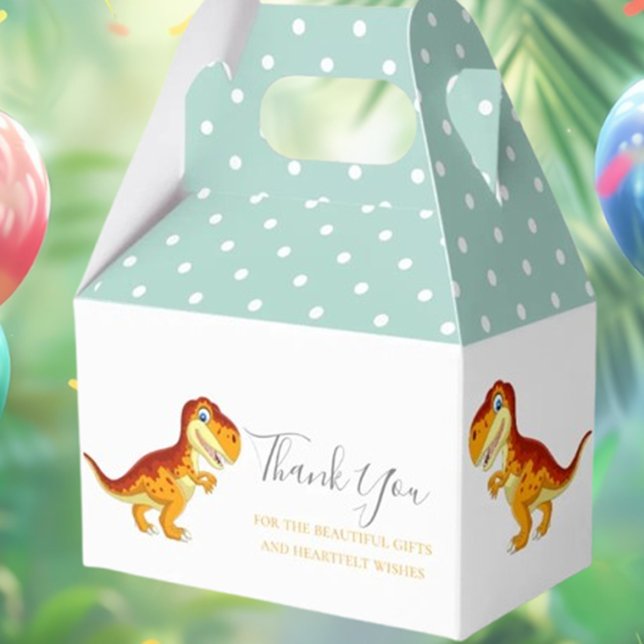 Dinosaur BIRTHDAY Gold Geschenkschachtel (Make your child's dinosaur birthday unforgettable with our charming gold favor boxes!)