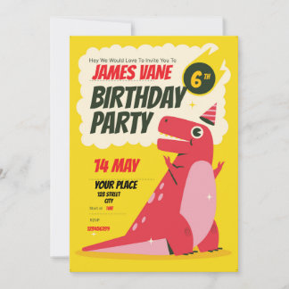 Dinosaur Birthday Invitation – Roaring Jurassic  Einladung