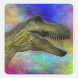 Dinosaur Birthday - Jurassic Tyrannosaurus Rex Quadratischer Aufkleber
