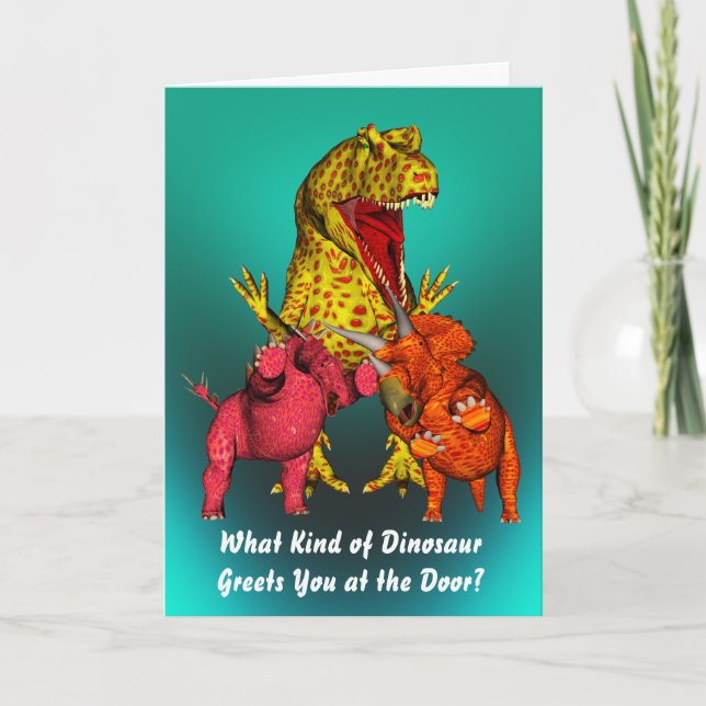 Dinosaur Birthday Karte (Vorderseite)