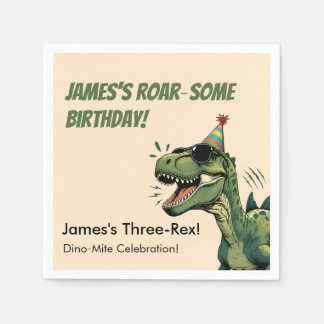 Dinosaur Birthday Paper Napkin Kids Party Serviette