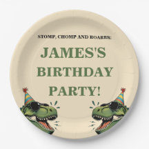 Dinosaur Birthday Paper Plate Kids Party