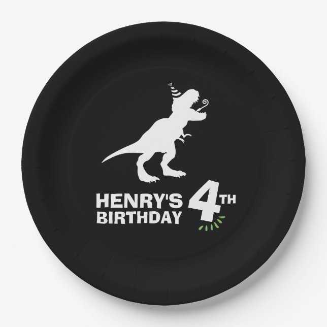 Dinosaur Birthday Paper Plate Pappteller (Vorderseite)