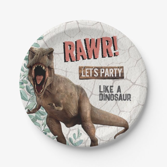 Dinosaur Birthday Pappteller (Vorderseite)