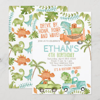 Dinosaur Birthday Parade Einladung