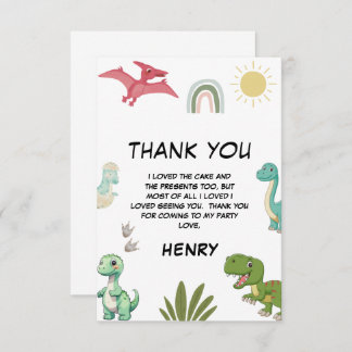 Dinosaur Birthday Party Dankeskarte
