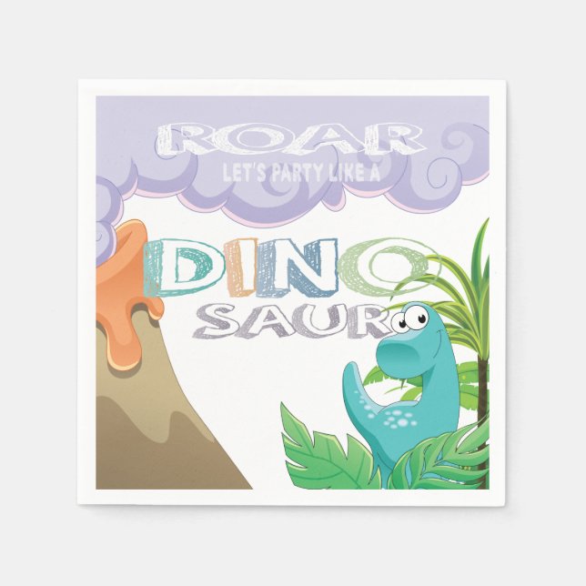 Dinosaur Birthday Party Design Serviette (Vorderseite)
