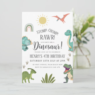 Dinosaur Birthday Party Einladung