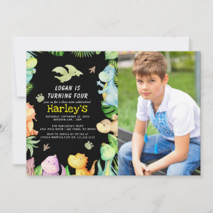 Dinosaur Birthday Party Einladung