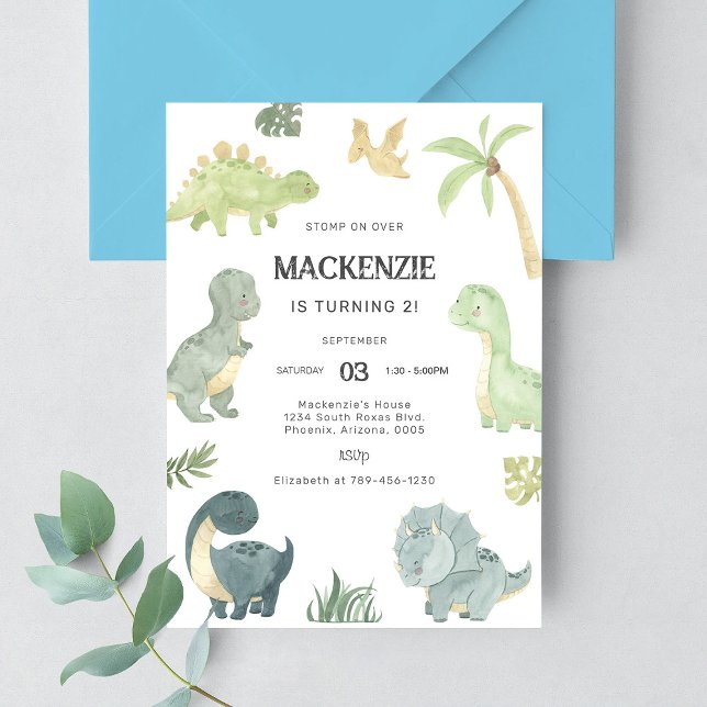 Dinosaur Birthday Party Einladung (Von Creator hochgeladen)