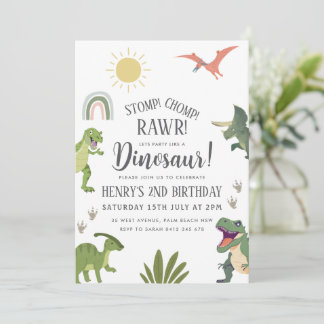Dinosaur Birthday Party Einladung