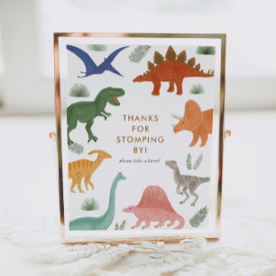 Dinosaur Birthday Party favorisiert Unterschrift Poster