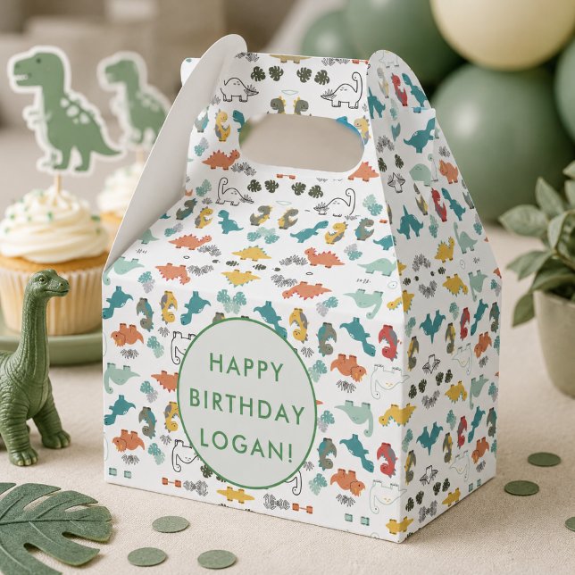 Dinosaur Birthday Party Foto Geschenkschachtel (Dinosaur Birthday Party Photo Favor Boxes)