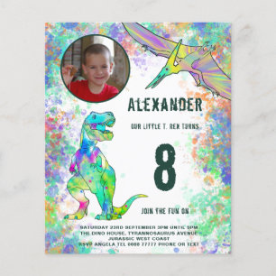 Dinosaur Birthday Party Foto Modernes Budget Flyer