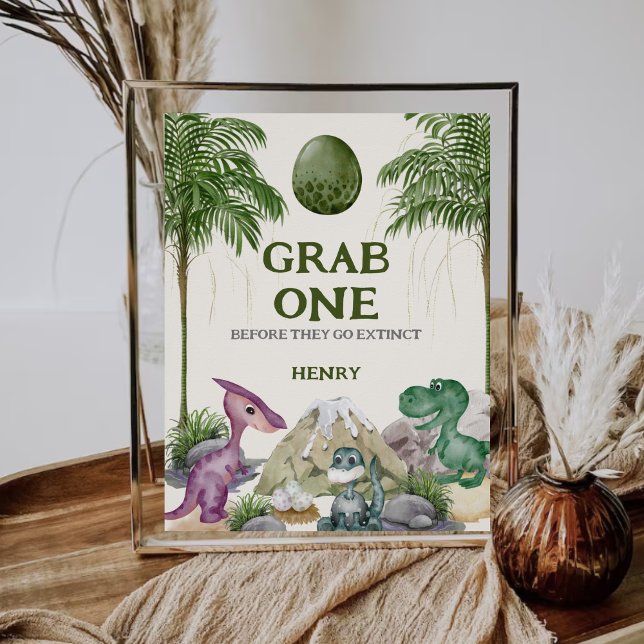 Dinosaur Birthday Party Gefallen-Zeichen Poster (Von Creator hochgeladen)