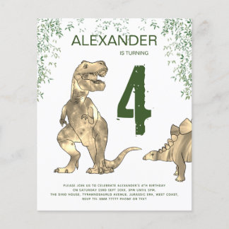 Dinosaur Birthday Party Haushalt Einladung Flyer