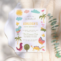 Dinosaur Birthday Party | Junge oder Mädchen Gebur