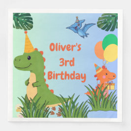 Dinosaur Birthday Party - Niedliches Dino-Thema Serviette