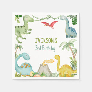 Dinosaur Birthday Party Paper Napkin Serviette