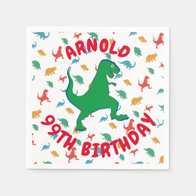 Dinosaur Birthday Party Serviette (Vorderseite)