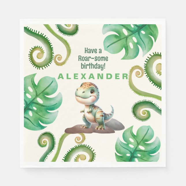 Dinosaur Birthday Party Serviette (Vorderseite)