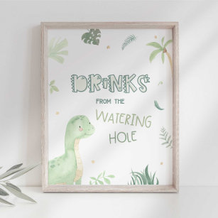 Dinosaur Birthday Party Sign Fotodruck