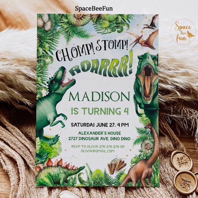 Dinosaur Birthday Patty Einladung Boy Safari Dino (Von Creator hochgeladen)