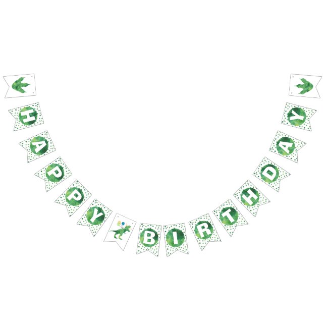 Dinosaur Birthday Pennant Flag Banner (Alle)