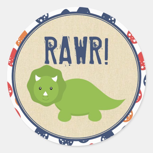 Dinosaur Birthday Stickers (Vorderseite)