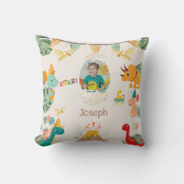 Dinosaur Birthday Throw Kissen - Name und Foto
