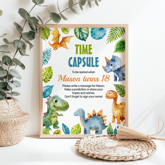 Dinosaur Birthday Time Kapsel Zeichen Poster (Von Creator hochgeladen)