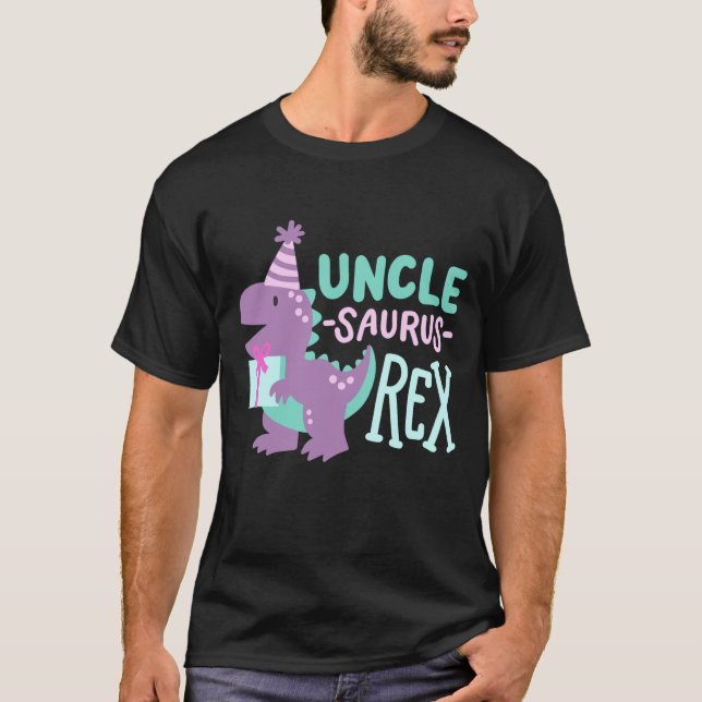 Dinosaur Birthday Uncle Saurus T Rex T-Shirt (Vorderseite)