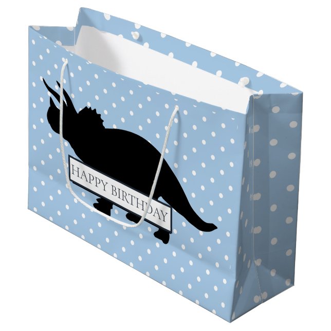 Dinosaur Blue Poker Muster Große Boy Bag Geschenktüte (Vorderseite Schrägansicht)