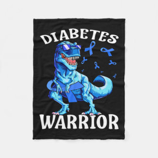 Dinosaur Blue Ribbon T1d Typ 1 Diabetes Bewusstsei Fleecedecke