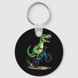 Dinosaur-BMX-Fahrradfahrer Mountainbiken Lustige J Schlüsselanhänger